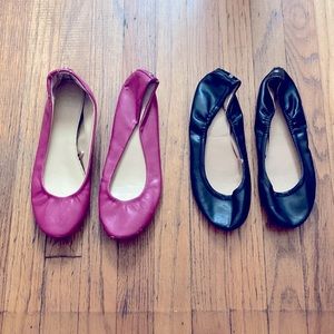 NY&Co. -2 pairs ballet flats - black & pink